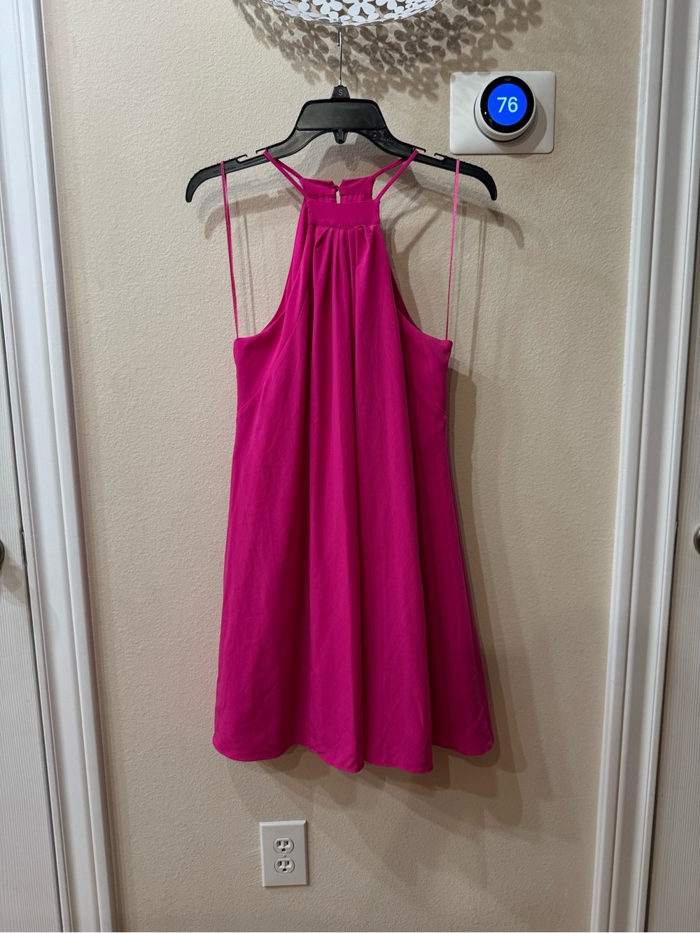 1.State Hot Pink Halter Summer Dress Open Keyhole Back Size Small